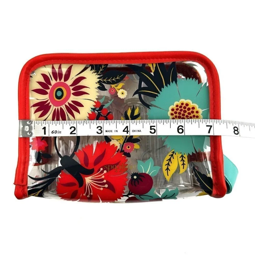 Spartina 449 Travel Case Clear‎ Floral With Containers Brand New